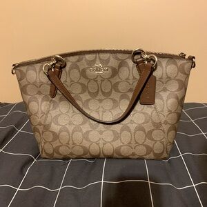 Kelsey Coach Satchel | Tan & Gold